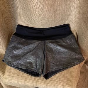 Lululemon Metallic Run Times Shorts Size 2